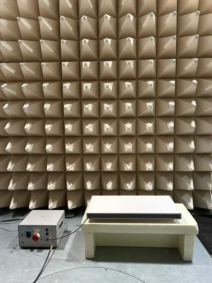 EMC testing of the GPO board in an anechoic chamber